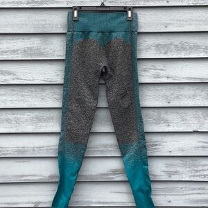 Gymshark Teal and Gray Leggings Small